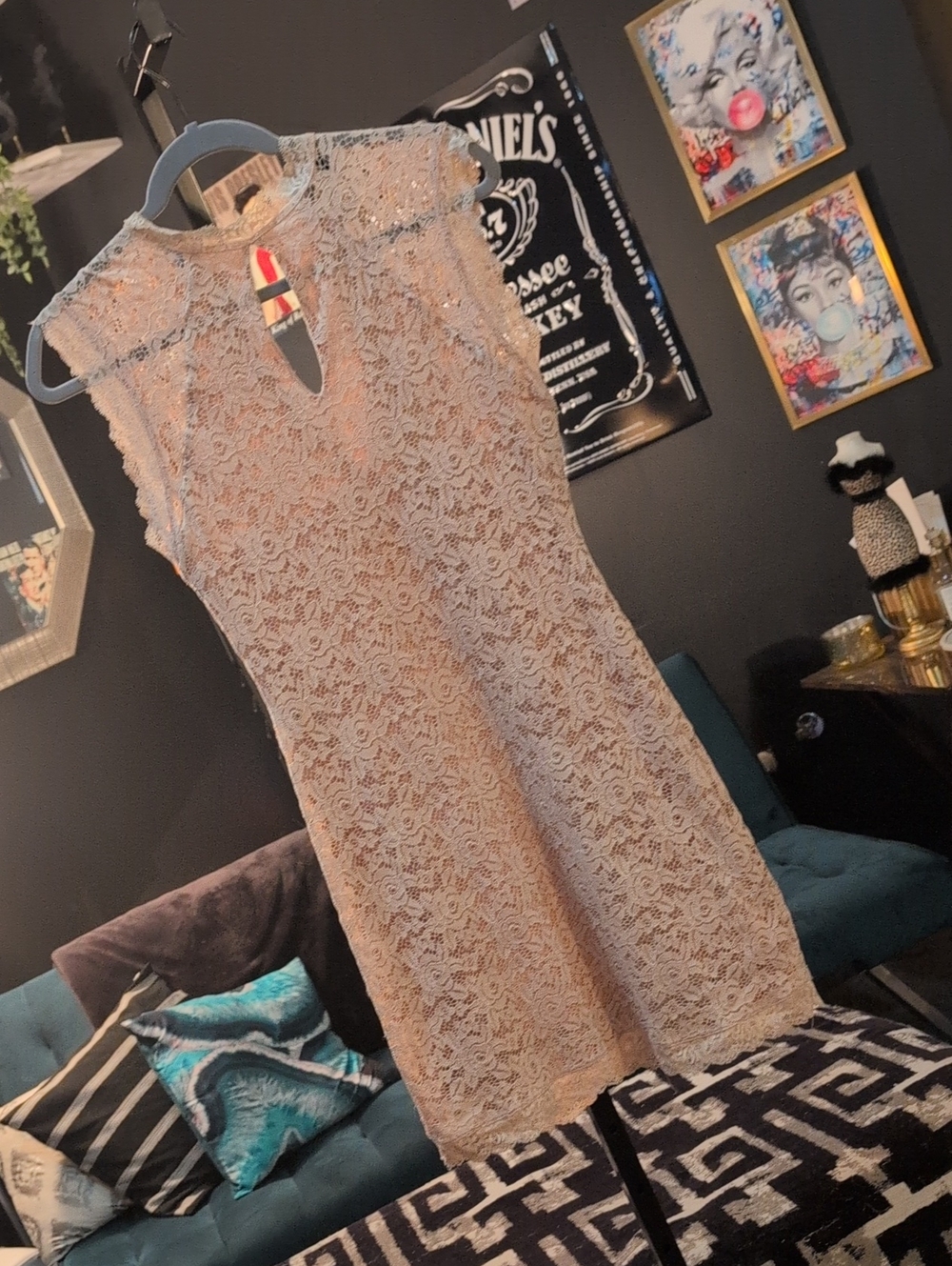 bebe Pink Lace Sheath Dress